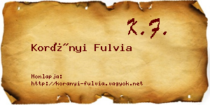 Korányi Fulvia névjegykártya